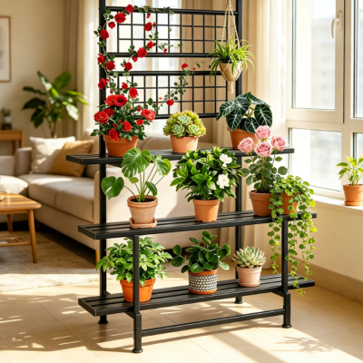 3-Tier Heavy-Duty Multi-Layer Plant Holder Rack